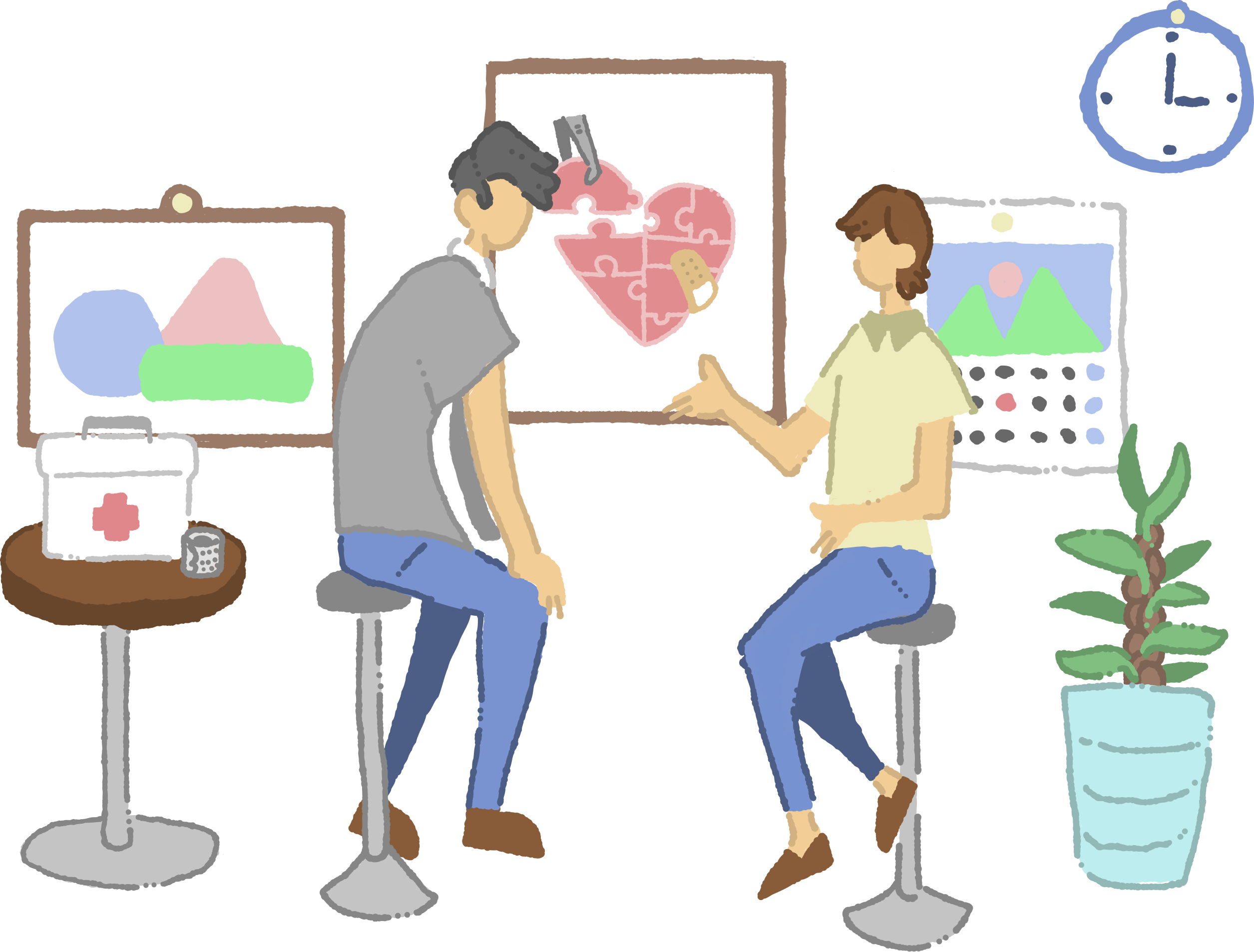 ハラスメントについて相談する様子のイラスト
