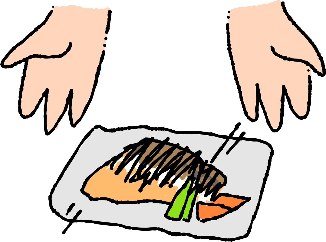 料理、思いを込めるイラスト