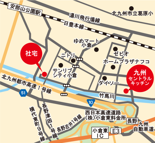 九州セントラルキッチン地図